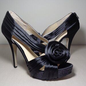 Enzo Angiolini Size 9.5 M / SLENDOR  / Black / Satin / Sandals New Women's Shoes